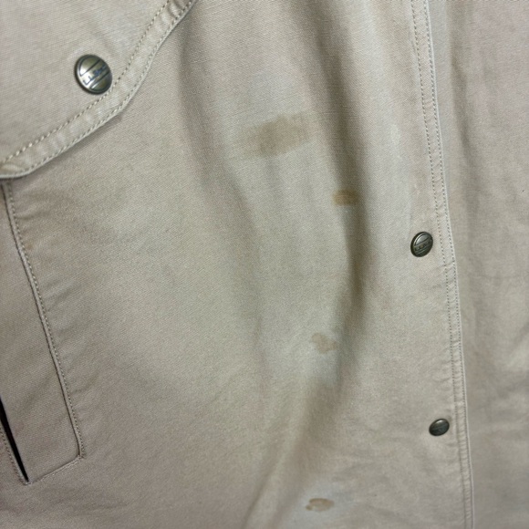 Vintage L.L. Bean Aztec Print Lined Beige Trench Chore Overcoat Jacket Women’s M - Picture 6 of 10